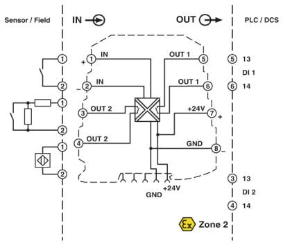 Phoenix contact 2864105 MINI MCR-SL-NAM-2RNO Коммутирующий усилитель