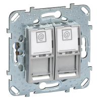 Schneider Electric MGU5.2424.30ZD UNICA TOP РОЗЕТКА компьют., RJ45, двойная, кат. 6, с полем для надп., АЛЮМИНИЙ