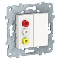 Schneider Electric NU543118 UNICA NEW розетка 3 RCA, белый