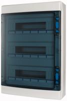 174202 Навесной шкаф IP65, 3 ряда 54 модуля, профессиональная серия, прозрачная дверь, N/PE клеммы в комплекте (IKA-3/54-ST)