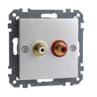 Schneider Electric MTN4350-0460 MERTEN МЕХАНИЗМ аудиорозетки, АЛЮМИНИЙ, SM