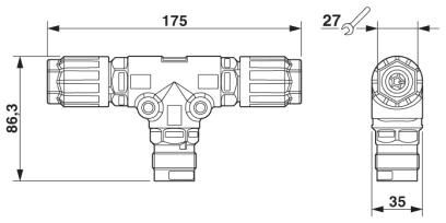 Phoenix contact 1405404 QPD T 4PE 2X9-16 BK Т-распределитель
