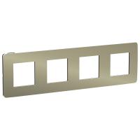 Schneider Electric NU280852 UNICA STUDIO рамка 4-постовая, БРОНЗА/антрацит