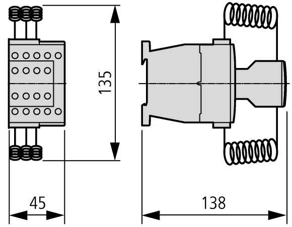 293988 Контактор для коммутации конденсаторов12А, управляющее напряжение 230В (AC) (DILK12-11(230V50HZ,240V60HZ))