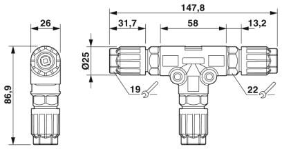 Phoenix contact 1414714 QPD T 2PE1,5 3X8-13 BK Т-распределитель
