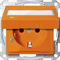 Schneider Electric MTN2313-0302 MERTEN МЕХАНИЗМ розетки с крышк. и полем д/надп. и индик., ОРАНЖЕВЫЙ, QF SM