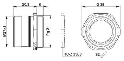Phoenix contact 1590349 HC-26S1N126300 Аппаратн. соединитель, передняя стенка