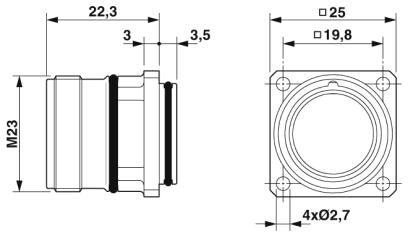 Phoenix contact 1614216 RC-07P1N12WQ00 Аппаратн. соединитель, передняя стенка