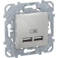 Schneider Electric MGU5.418.30ZD UNICA TOP РОЗЕТКА USB, 2.1 А, АЛЮМИНИЙ