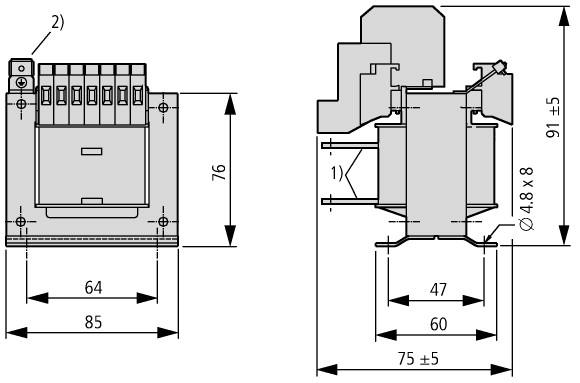 29971 Однофазный трансформатор 60 ВА , 400/24 В (STI0,06(400/24))