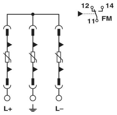 Phoenix contact 2801161 VAL-MS-T1/T2 1000DC-PV/2+V-FM Молниеотвод / разрядник для защиты от импульсных перенапряжений типа 1/2
