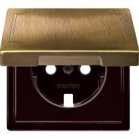 Schneider Electric MTN2341-4143 MERTEN ЦЕНТР.ПЛАТА с крышкой д/механизма розетки АНТИЧНАЯ ЛАТУНЬ, QF SD