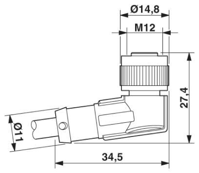 Phoenix contact 1544963 SAC-4P-25,0-PUR/M12FR Кабель для датчика / исполнительного элемента