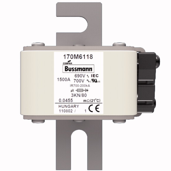 170M6118 Быстрый предохранитель 1500A 690V 3KN/80 AR UC