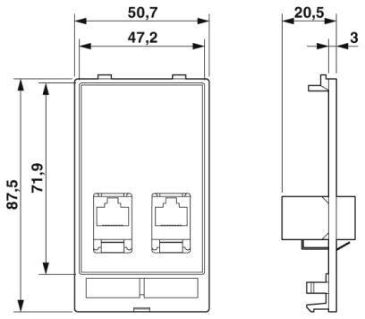 Phoenix contact 1657766 VS-SI-FP-2RJ45-5-MOD-BU/BU Передняя панель
