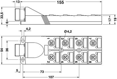 Phoenix contact 1692721 SACB-8/16-L-M23 180 Коробка датчика и исполнительного элемента