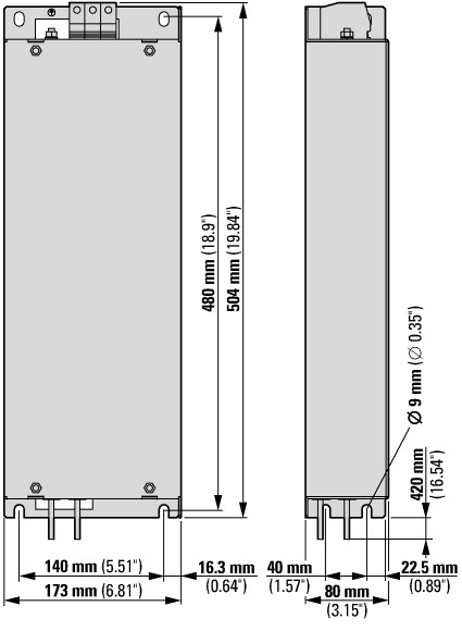 174609 Фильтр радиопомех, 1~ , 480 В, 55A (DX-EMC34-048-FS4-L)