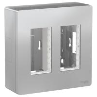 Schneider Electric NU122430 UNICA SYSTEM+ БЛОК открытой установки 2х2 алюминий