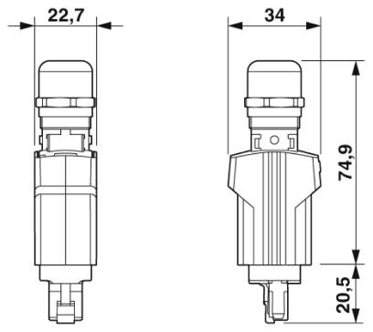 Phoenix contact 1407908 CUC-V14-C1S-S/R4IP8 Штекерный соединитель RJ45