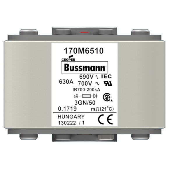 170M6510 Быстрый предохранитель 630A 690V 3GN/50 AR UC