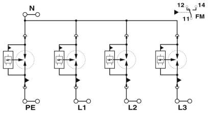 Phoenix contact 2908264 FLT-SEC-P-T1-3S-440/35-FM Комбинированный разрядник типа 1/2