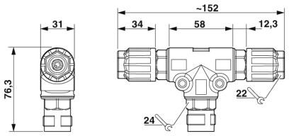 Phoenix contact 1424048 QPD T3PE2,5 2X9-14 BK Т-распределитель