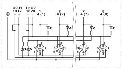 Phoenix contact 1516823 SACB-8/ 8-L-C SCO Коробка датчика и исполнительного элемента