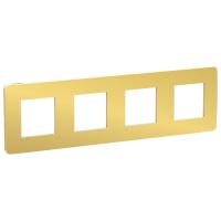 Schneider Electric NU280860 UNICA STUDIO рамка 4-постовая, ЗОЛОТО/бежевый