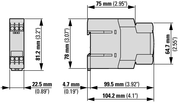 31887 Реле времени многофункциональное, 1 перекидных контакта, разъем для подкл. Потенциометра,  400 В АС (ETR4-69-W)