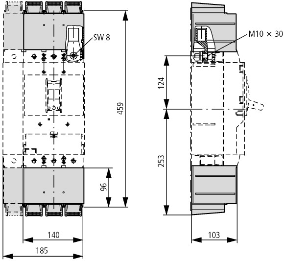 266801 Крышка клемм, 4П, NZM3 (NZM3-4-XKSA)