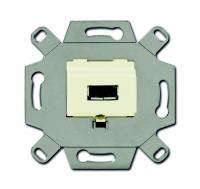 Механизм USB-розетки/разъёма, USB-type A, USB2.0, 5 полюсов, цвет слоновая кость