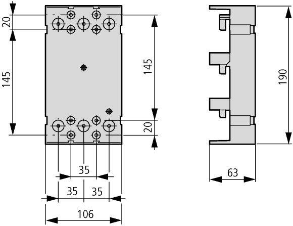 104555 Адаптер шин , 3P , для NZM2 , 250A , UL508 (NZM2-XAD250)
