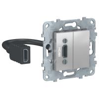 Schneider Electric NU543030 UNICA NEW розетка HDMI, алюминий