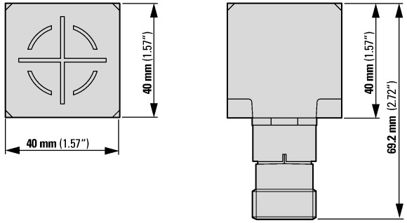 135807 Индуктивный датчик, DC, кубический 40мм, пластик, M12 (E52Q-DL20UAD01)