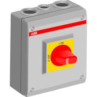 ABB 1SCA022459R6510 Выключатель-нагрузки 4п в пластиковом корпусе OTP16BA4M с красной рукояткой