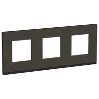 Schneider Electric NU600687 UNICA PURE рамка 3-поста, горизонтальная, КАМЕНЬ/антрацит