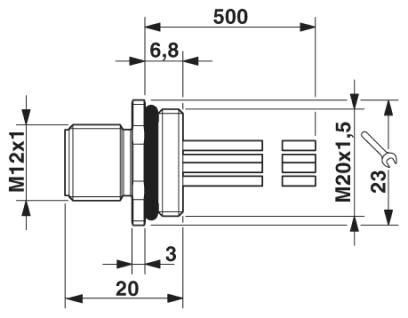 Phoenix contact 1452107 SACC-E-M12MS-8CON-M20/0,5 VA Проходная деталь