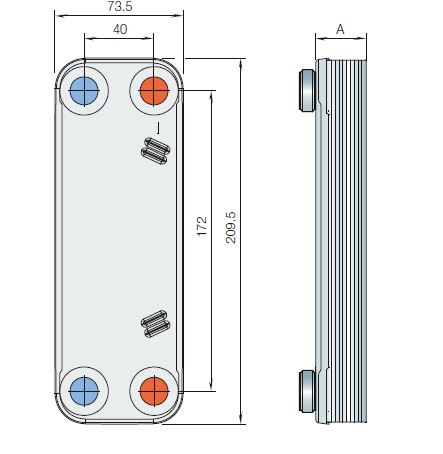 Паяный теплообменник Alfa Laval серия CB16 / CBH16