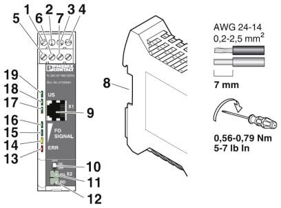Phoenix contact 2702944 FL MC EF 660 SCRJ Преобразователь оптоволоконного интерфейса