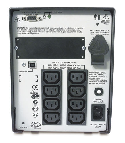 ИБП APC Smart-UPS 1000VA/670W USB & Serial 230V SUA1000I
