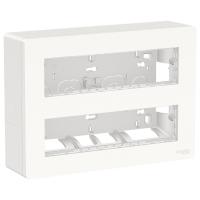 Schneider Electric NU121820 UNICA SYSTEM+ БЛОК открытой установки 2х4 АНТИБАКТЕРИАЛЬНЫЙ