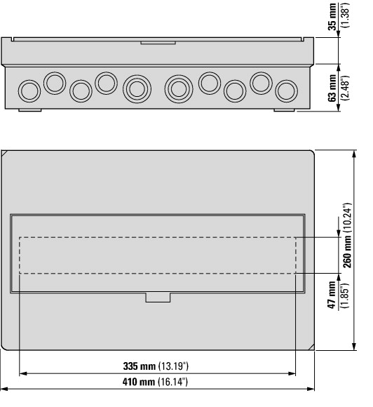 280348 EATON/MOELLER BC-O-1/18-ECO Компактный щит навесного исполнения, 1ряд, 18 модулей, прозрачная дверь, пластик (арт.280348)