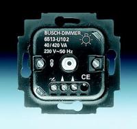 Механизм светорегулятора Busch-Dimmer для ламп накаливания и НВ галогенных ламп с электронным трансформатором, поворотный, 40-420 Вт/ВА, для скрытой установки