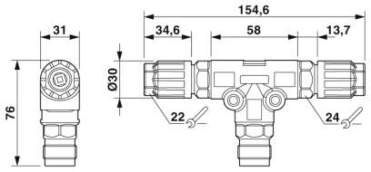 Phoenix contact 1414752 QPD T 4PE1,5 2X9-14 BK Т-распределитель