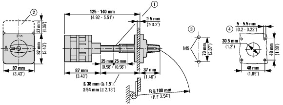 96464 Переключатель, контакты: 6, 100 A, Передняя панель: 1-0-2, 60 °, с фиксацией, Промежуточный монтаж (T5-3-8212/Z)
