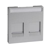 Schneider Electric MTN4564-0460 MERTEN ЦЕНТР.ПЛАТА д/мод.штепс. разъемов 2поста с полем д/надп., АЛЮМИНИЙ, SM