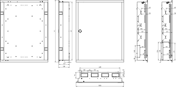 283055 Complete flush-mounted flat distribution board, white, 24 SU per row, 5 rows, type E (BF-U-5/120-E)