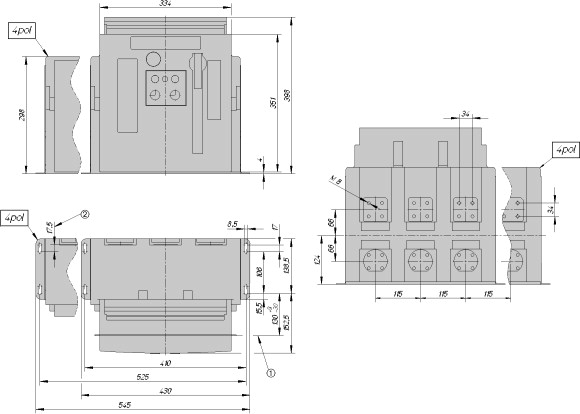 184053 Switch-disconnector, 3 pole, 2500 A, without protection, IEC, Fixed (INX40N3-25F-1)