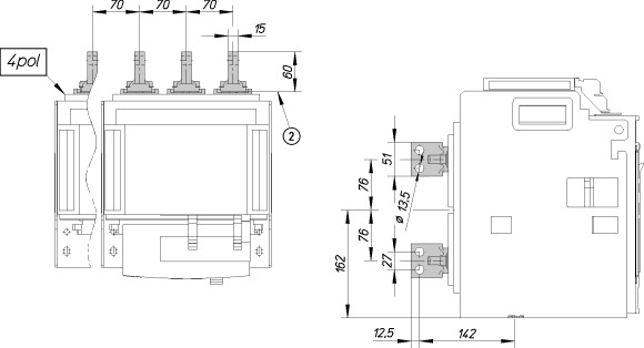 183970 Connection 3p horizontal/vertical (IZMX-THV163-1)