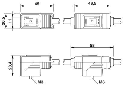 Phoenix contact 1458457 SAC-10,0/0,2-116/2XBI-1L-Z Кабель двойного разъема клапана
